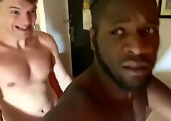 White Jock Pounds Black Jocks Bubble Butt And Bust All Over His Ass