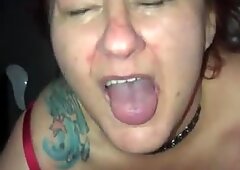 BBW Wagtail007 gets a facial and a mouthful of cum