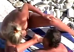In Nature's Garb Pair Caught Fucking On The Beach By Voyeur Camera