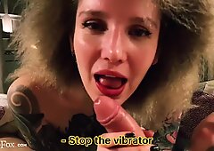Boyfriend Control Vibrator While Babe Sensual Sucking - Cum