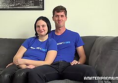 This amateur and shy couple wants to show us their sex skill