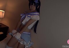 Hentai déguisement "_cum with me"_ japonais idole cosplayer obtient juter dedans en levrette - intro